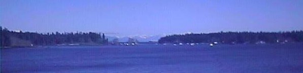 Nanaimo' harbour. You can see the mountains on the mainland between Protection and Newcastle islands.